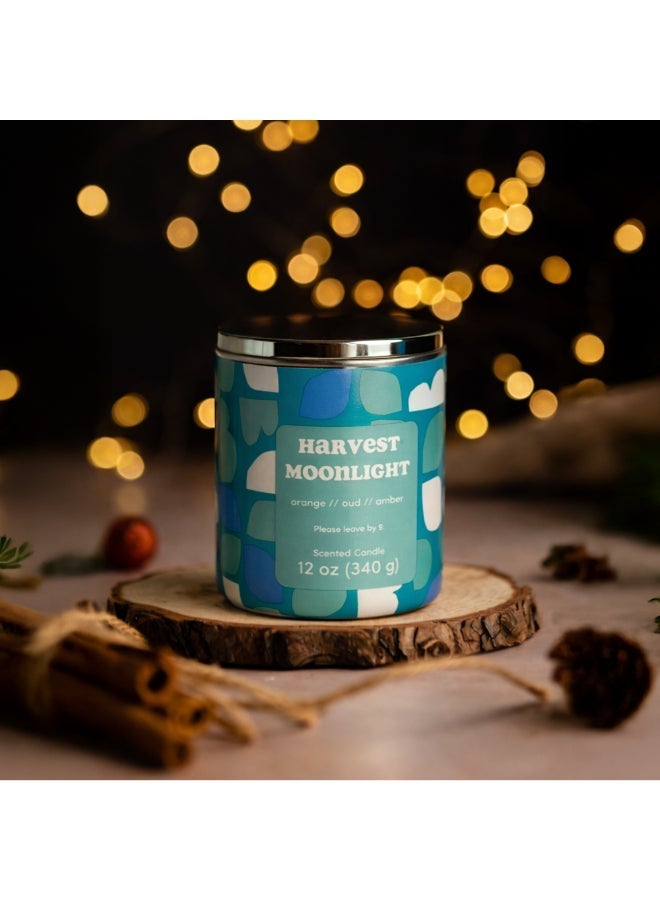 IRIS CELESTE Harvest Moonlight Jar Candle 340grams -  Scented candle 15oz  | 45 hrs burn-time | Perfect for Gifting, Home Décor, Parties & Room Perfuming | Ideal for Living room and Office Décor - Image 2